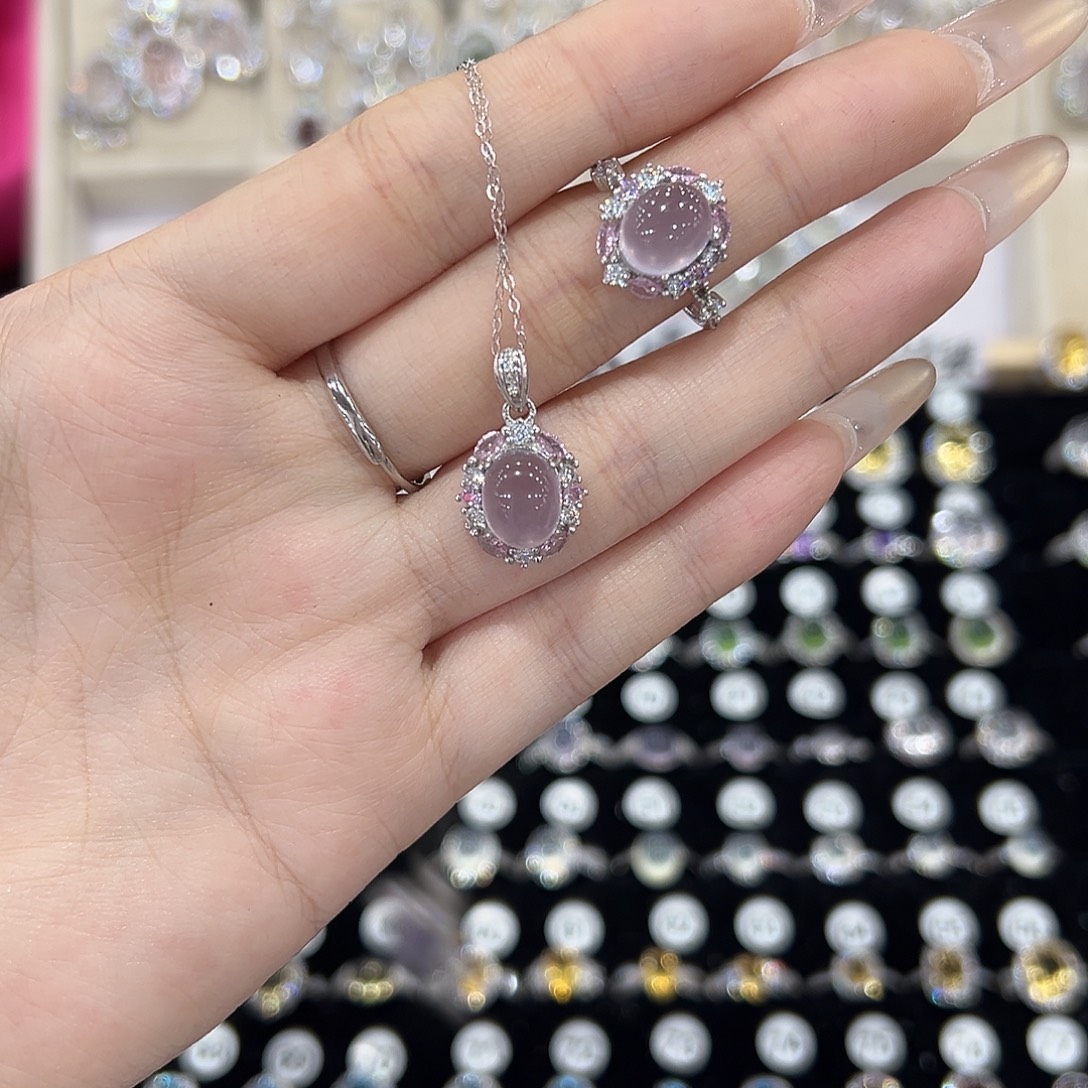 ****色戒指萤石银S925镶嵌