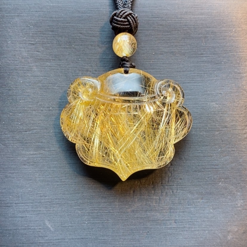 【闪购商品】未镶嵌颈饰发晶天然发晶如意锁吊坠