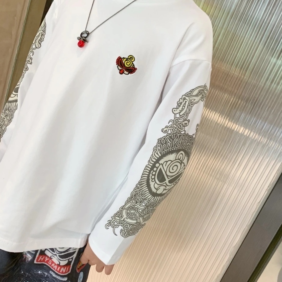 安仔潮童5003纯棉圆领时尚印花儿童长袖