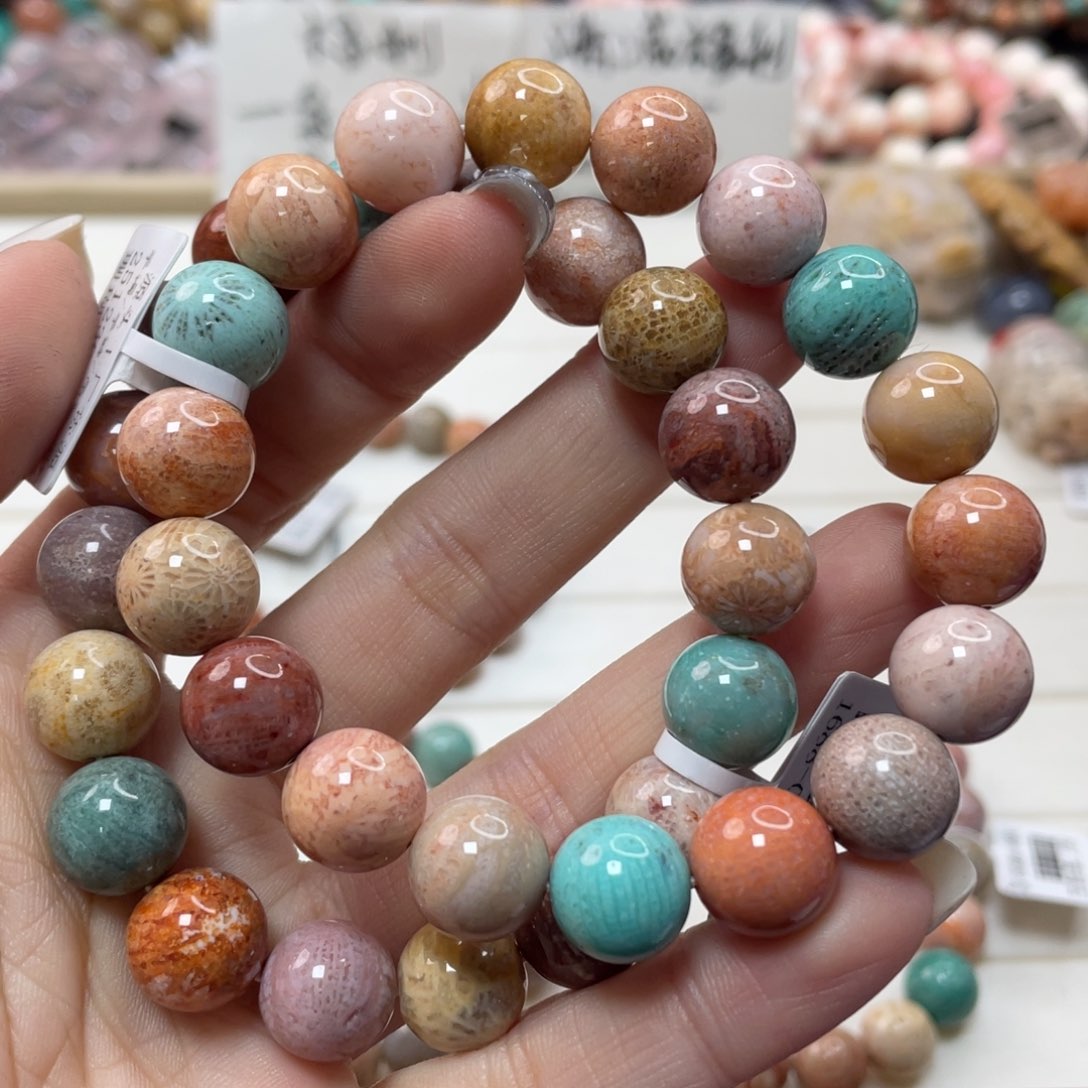 未镶嵌手链硅化玉柑022