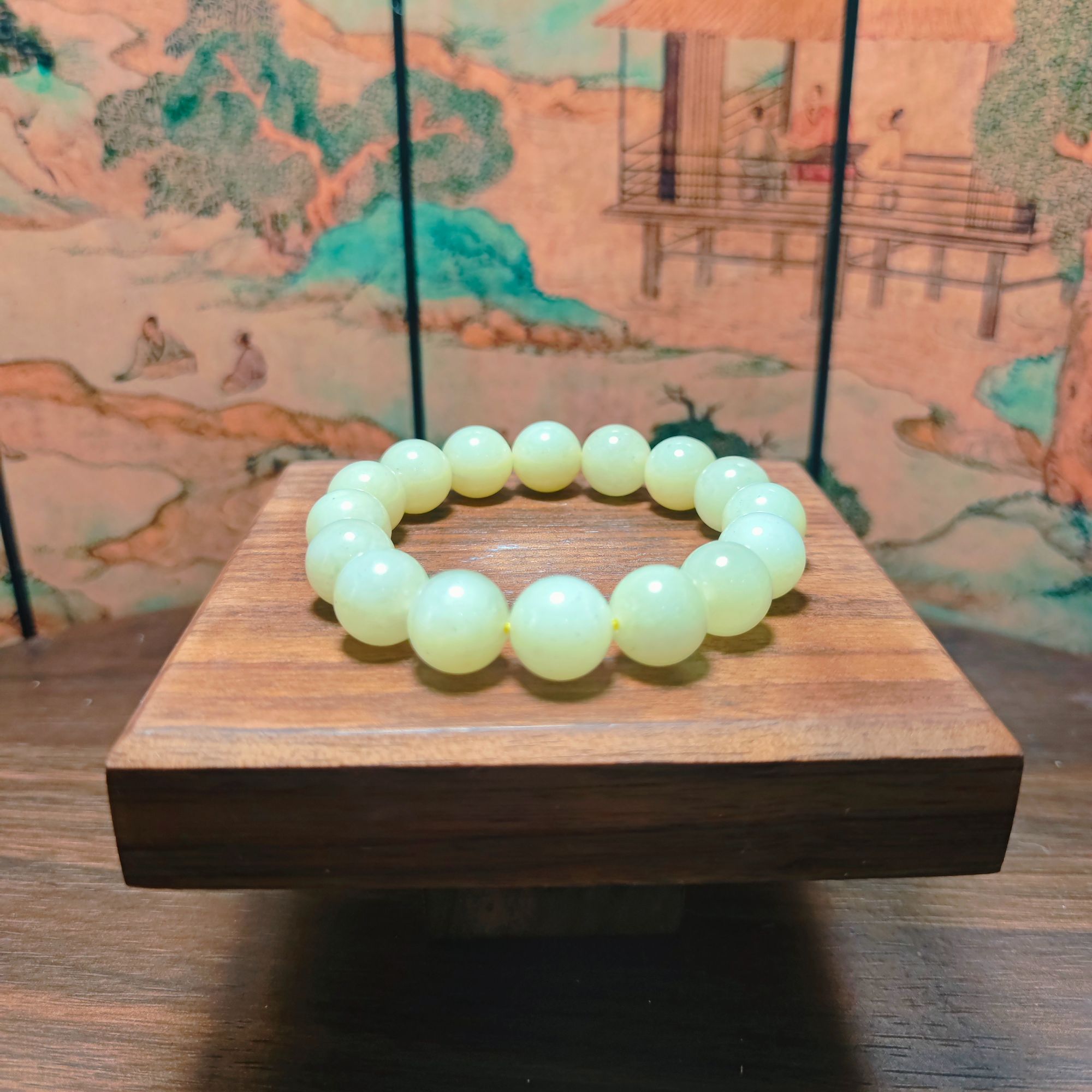 C和田玉圆珠手串（卡12）2252