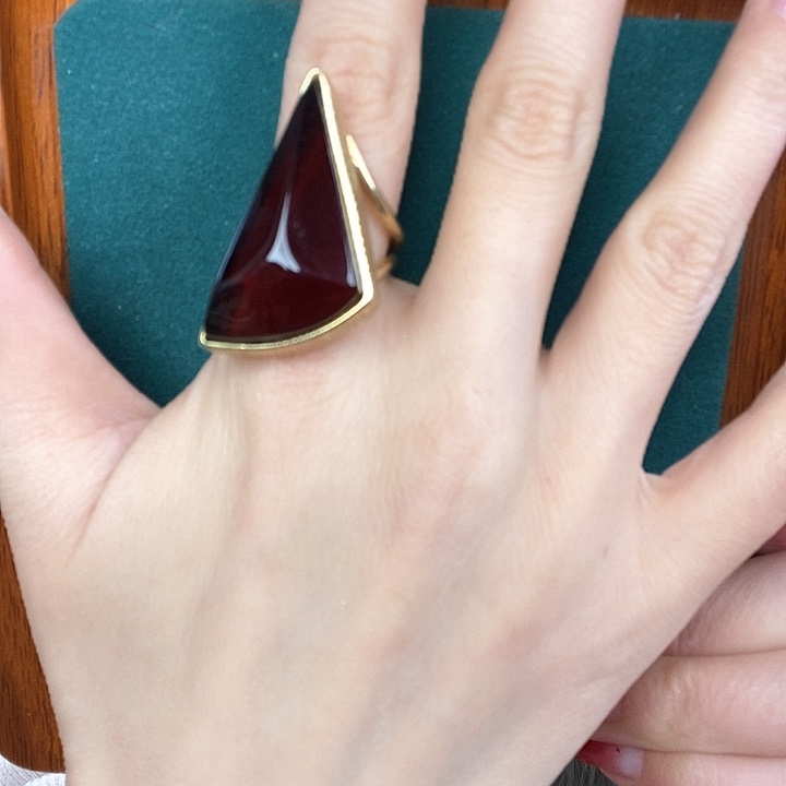 血珀戒指银S925镶嵌戒指