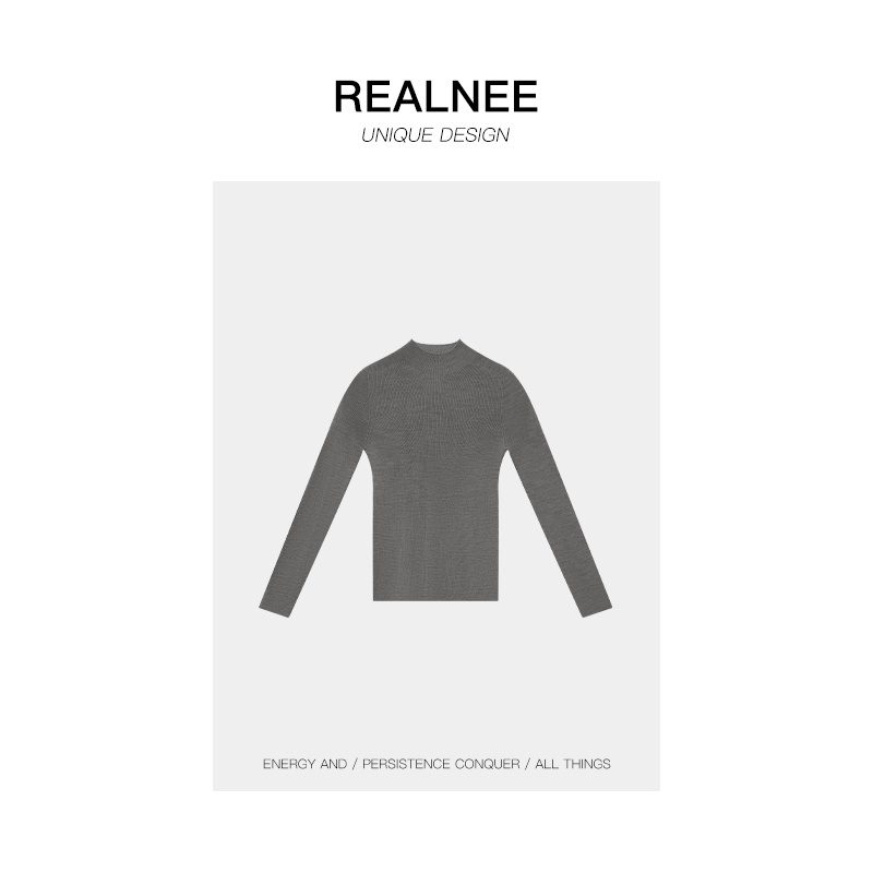 【REALNEE】暖秋亲肤眻毛高领长袖打底衫内穿经典RLXX10DS01X9910