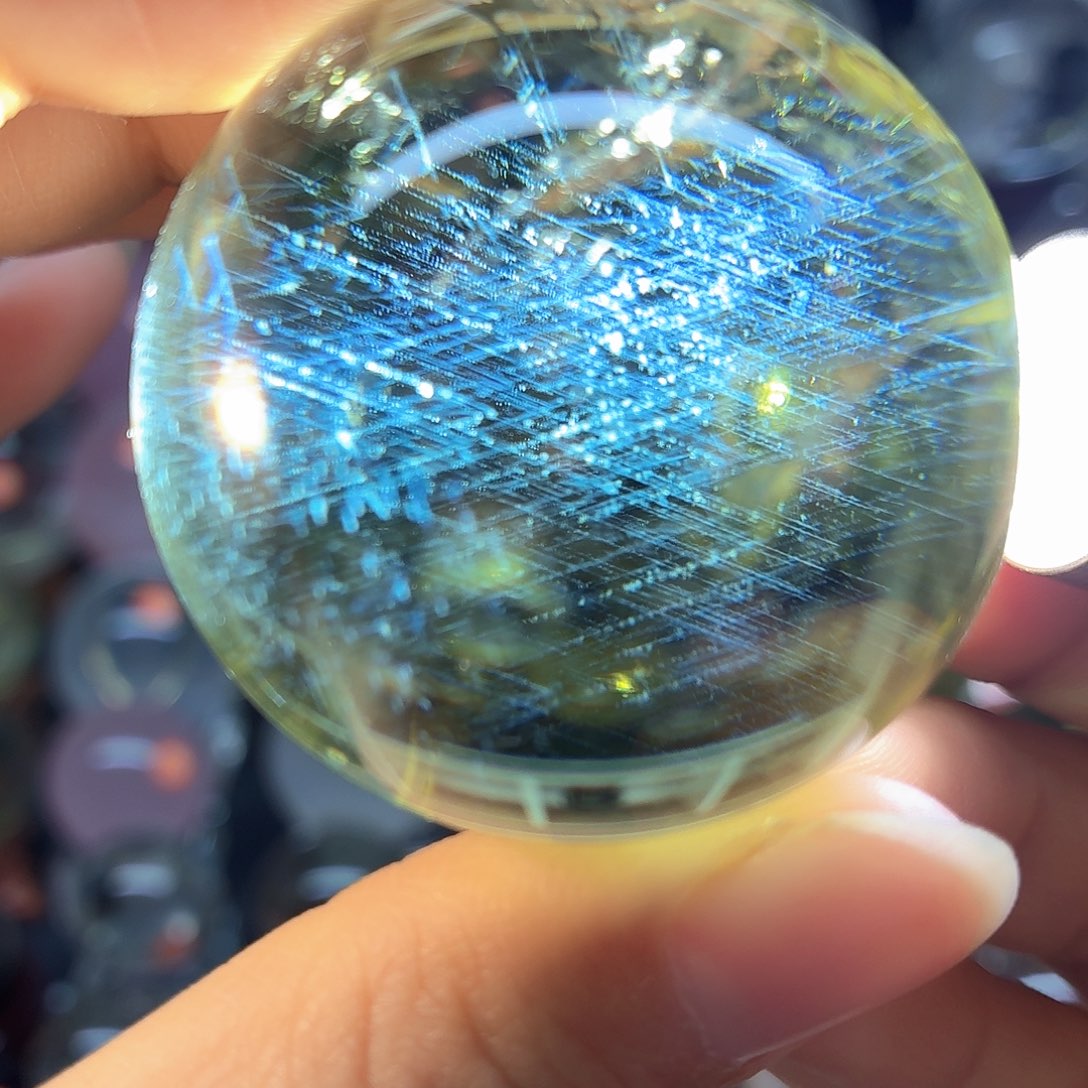 水晶未镶嵌珠宝半成品蓝针43黄水晶