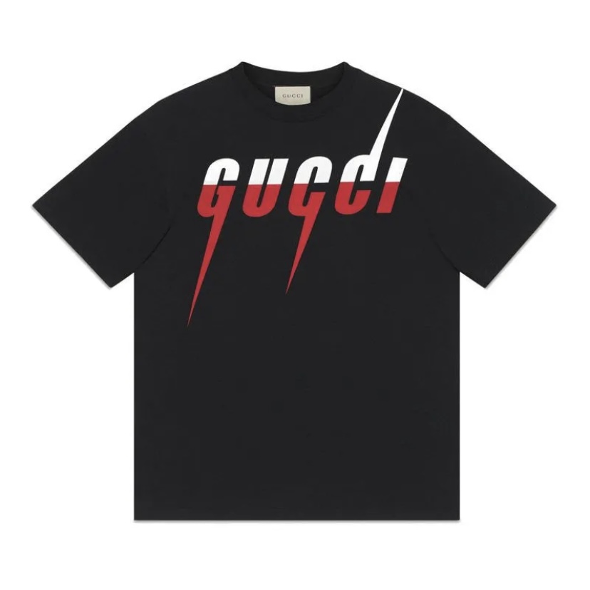 未使用 GUCCI/古驰 闪电刀锋logo运动夏季T恤衫短袖T恤轻奢男装