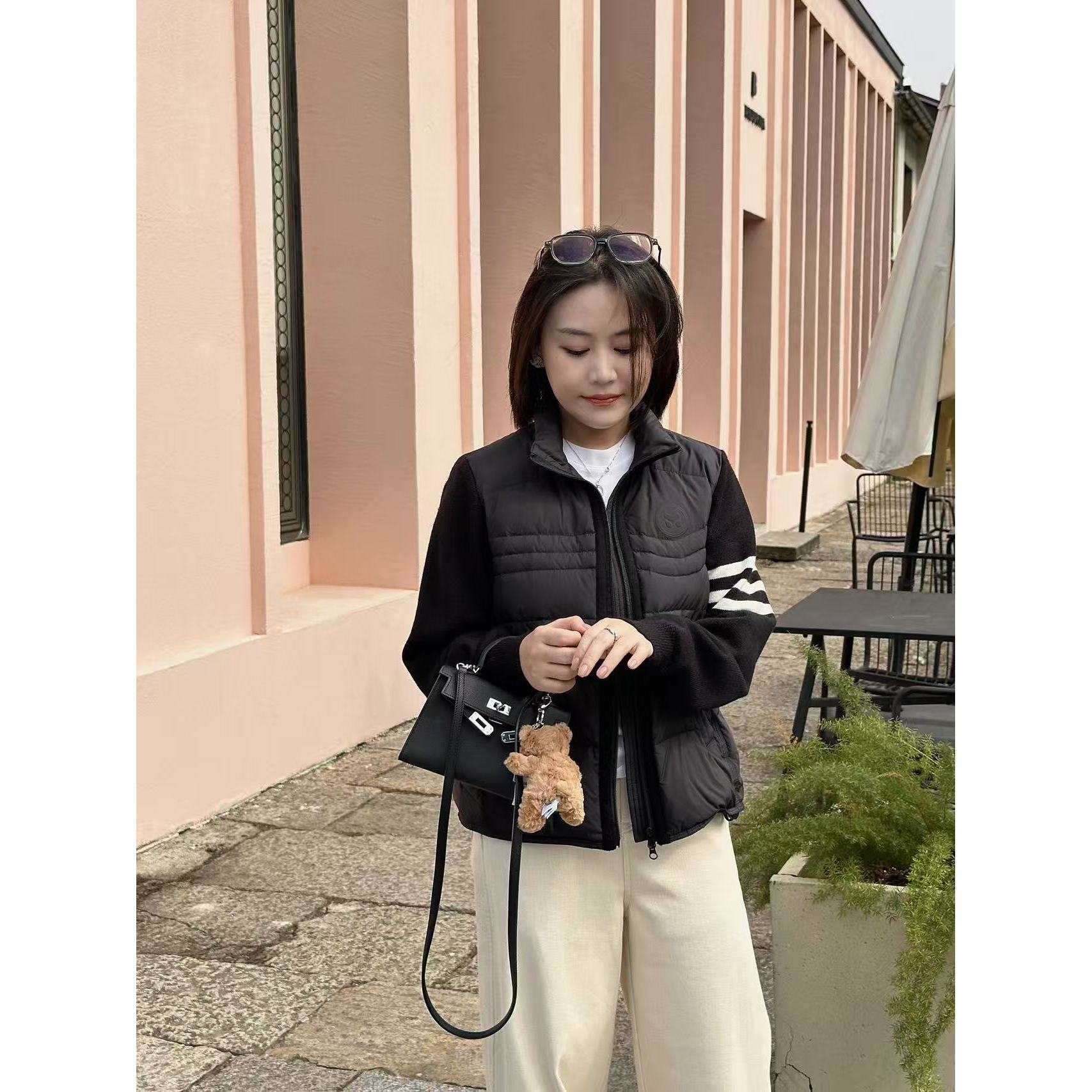 【汐汐女装店】小个子定制冬季时尚拼接立领鹅绒服外套 XX2510042