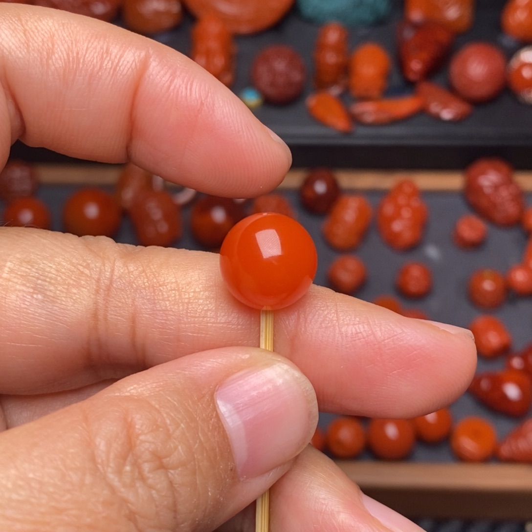 南红玛瑙配饰未镶嵌保山圆珠卡11.7