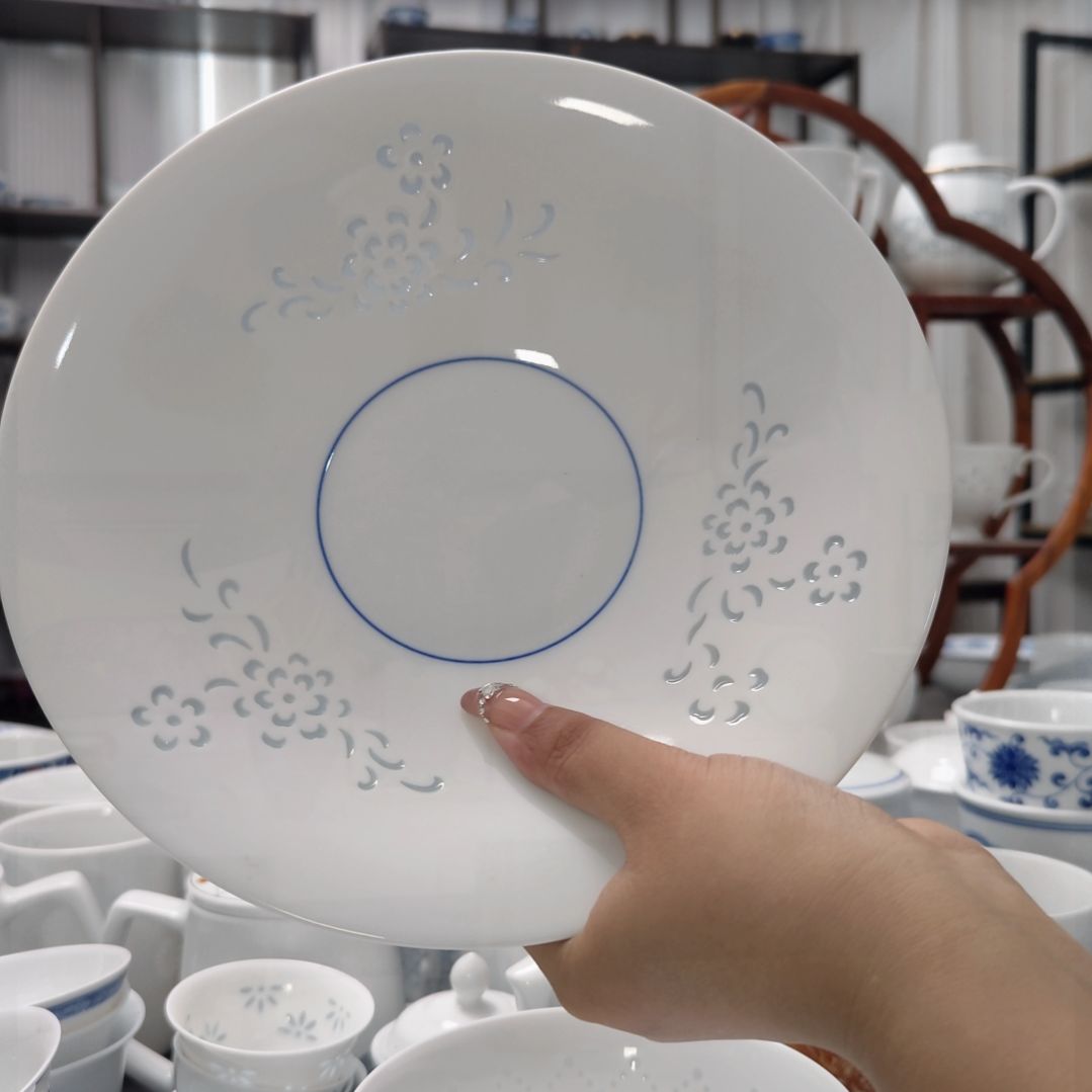 瓷清韵白胎8.5寸深盘两只装