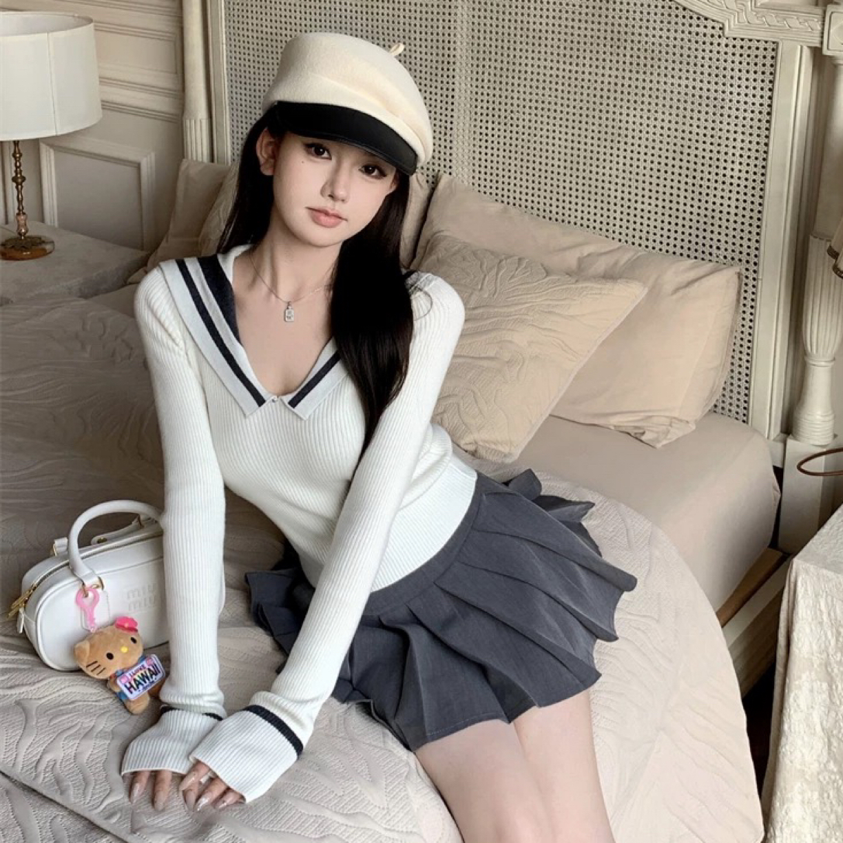 海军领 打底毛衣