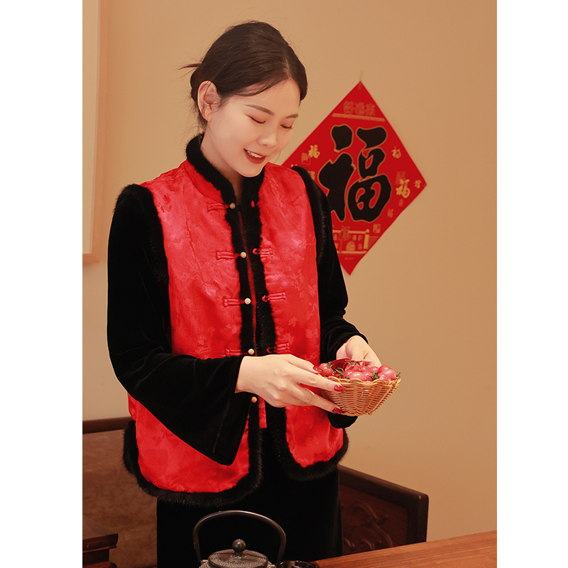 【2025门店同款】新岁•新中式马甲（24802176-朱砂）