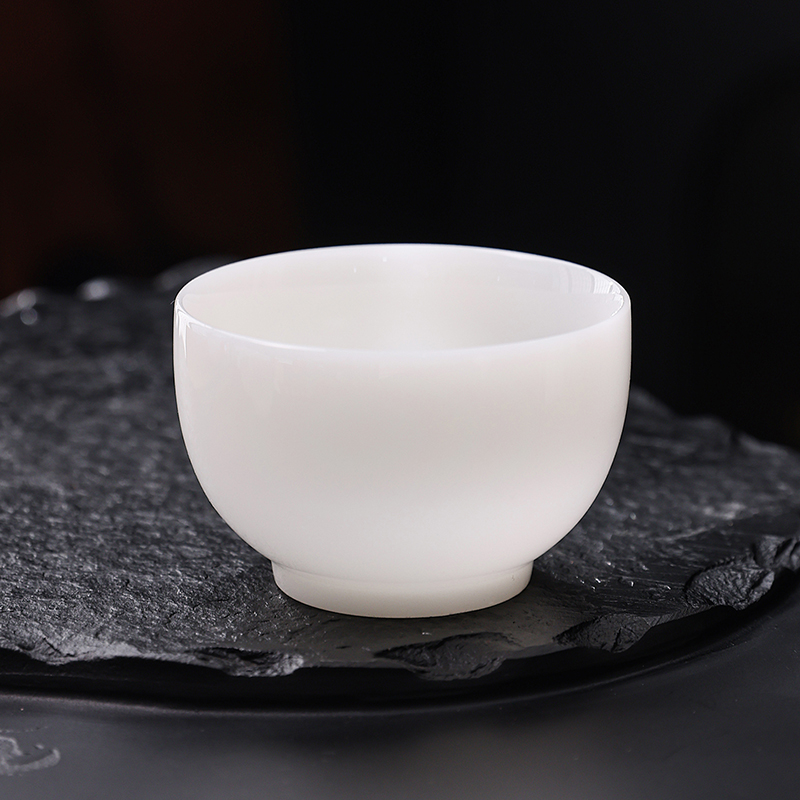 陶瓷泥料冰晶璞玉德化白瓷冰种羊脂玉瓷茶具主人杯喝茶杯@@Cy115