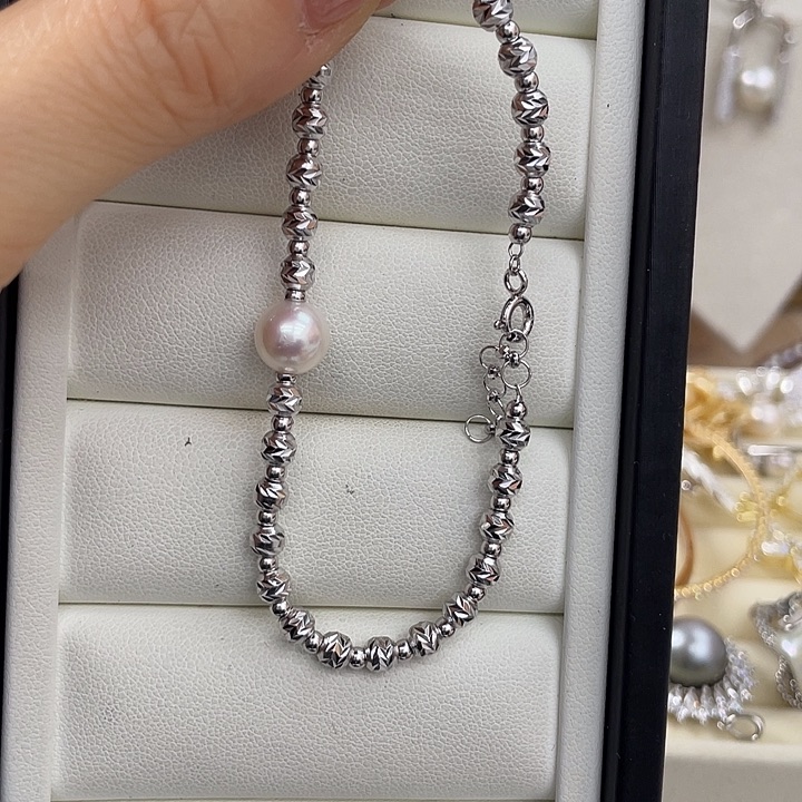 银S925镶嵌吊坠(不含链)海水珍珠