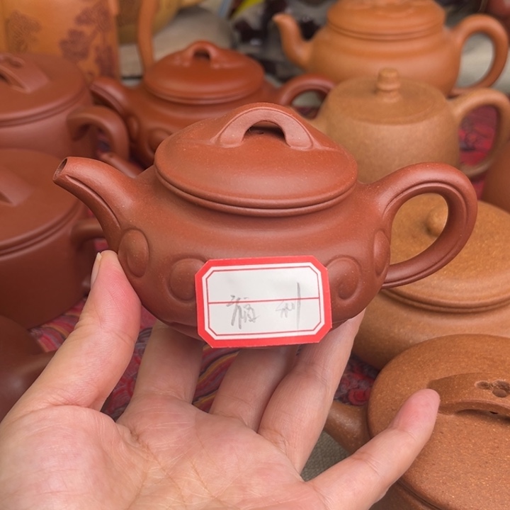 茶壶紫砂原矿红皮龙仿古如意精工半手150cc