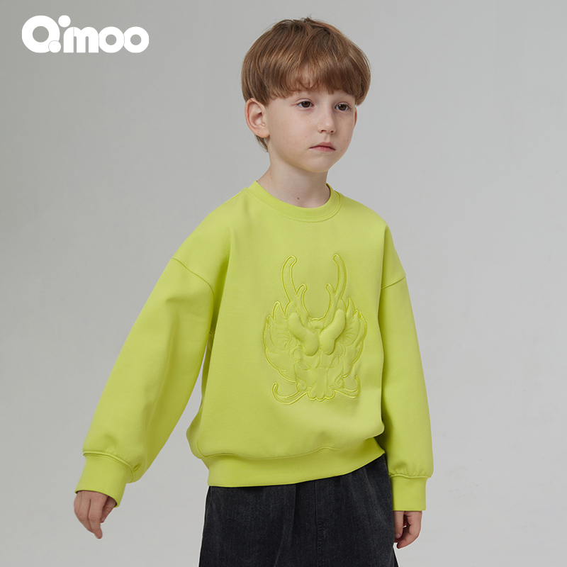 Qimoo/淇木秋季新款男女童长袖圆领休闲套头衫卫衣QCL1TC106A