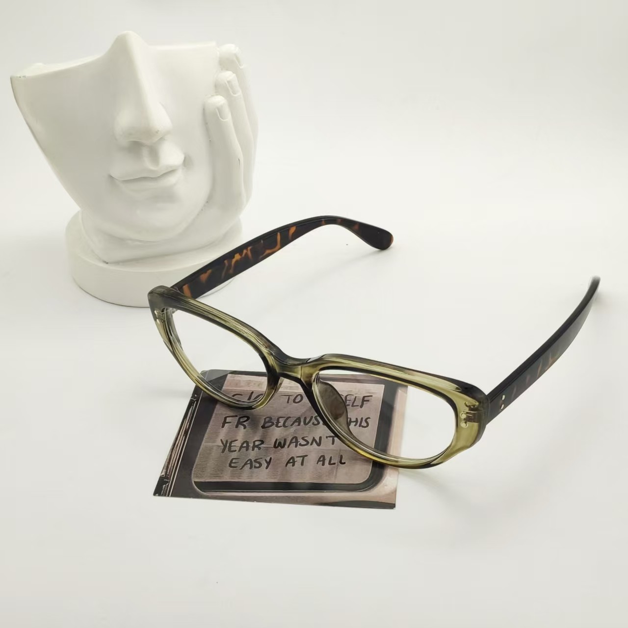 【3106】透褐色猫眼平光镜插针复古显脸欧美风个性时尚百搭不出错