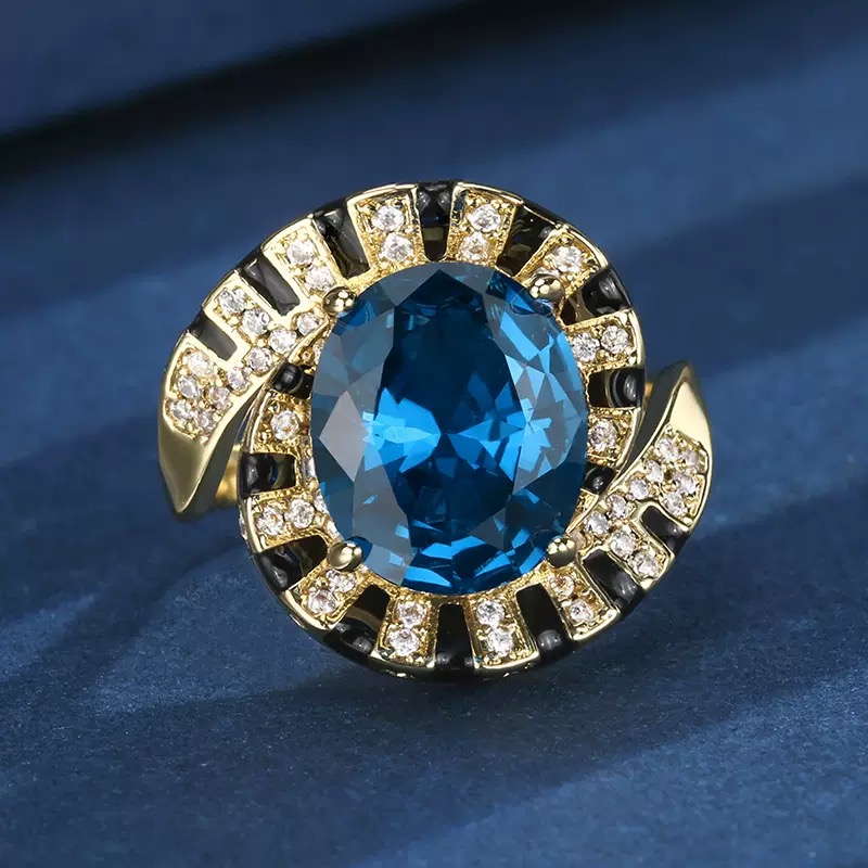 典藏轻奢-高精切蓝宝石戒指YB-460