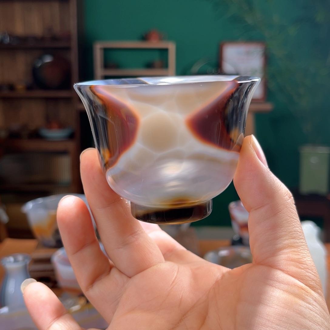 玛瑙/玉髓茶器未镶嵌云***.