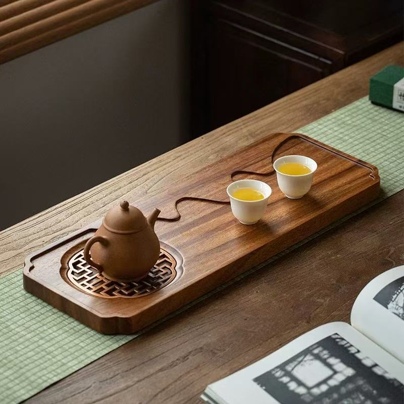 胡桃木高山茶盘（干湿两用）