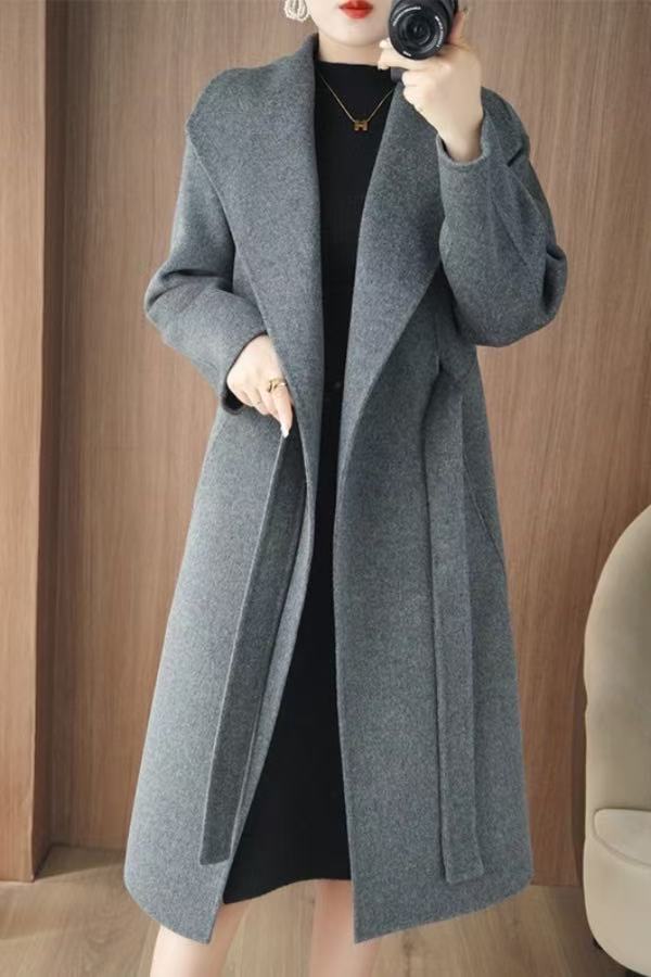 Q101--200毛呢外套时尚百搭秋冬中长款韩版