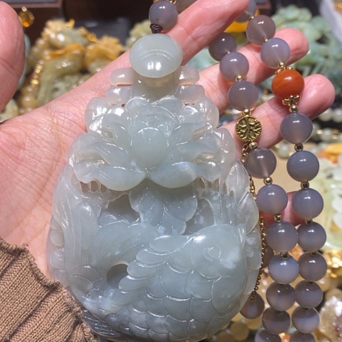 【闪购商品】岫玉毛衣链未镶嵌