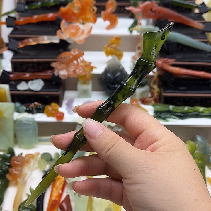 未镶嵌蛇纹石玉岫玉发簪