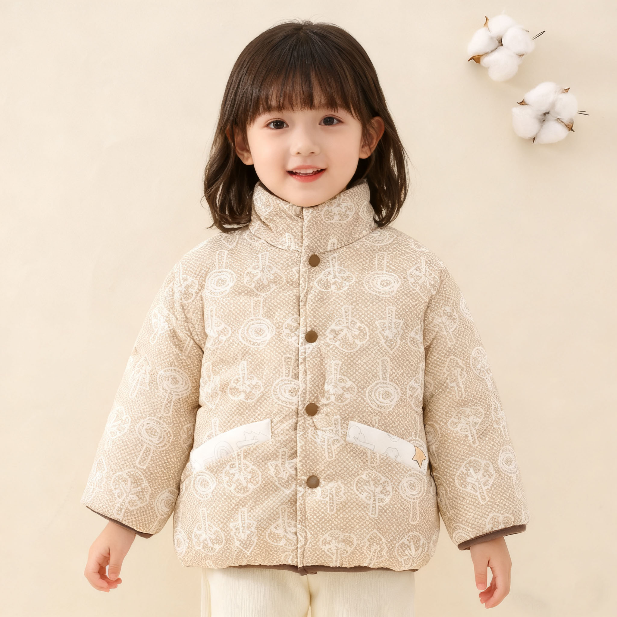 2025冬宝宝手工棉衣花儿童小孩冬季200克棉袄婴幼儿上衣棉服冬装