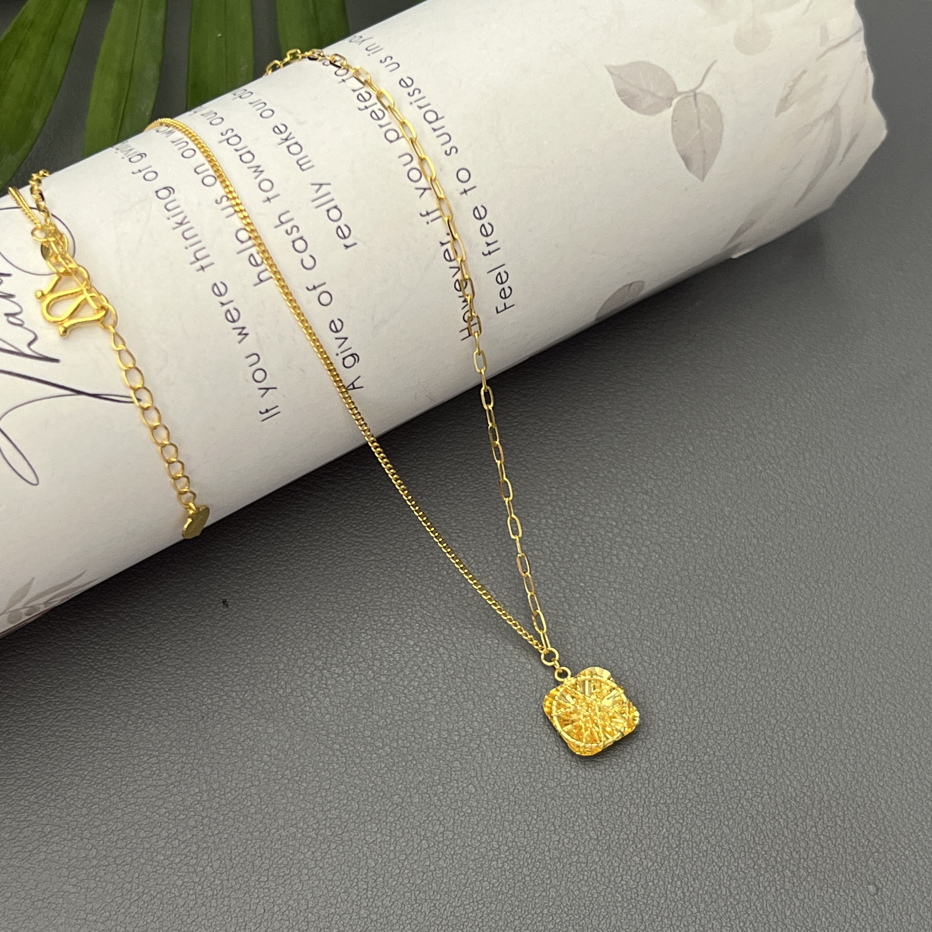 不支持7天无理由【小方糖黄金套链】足金999项链套链多样性发一