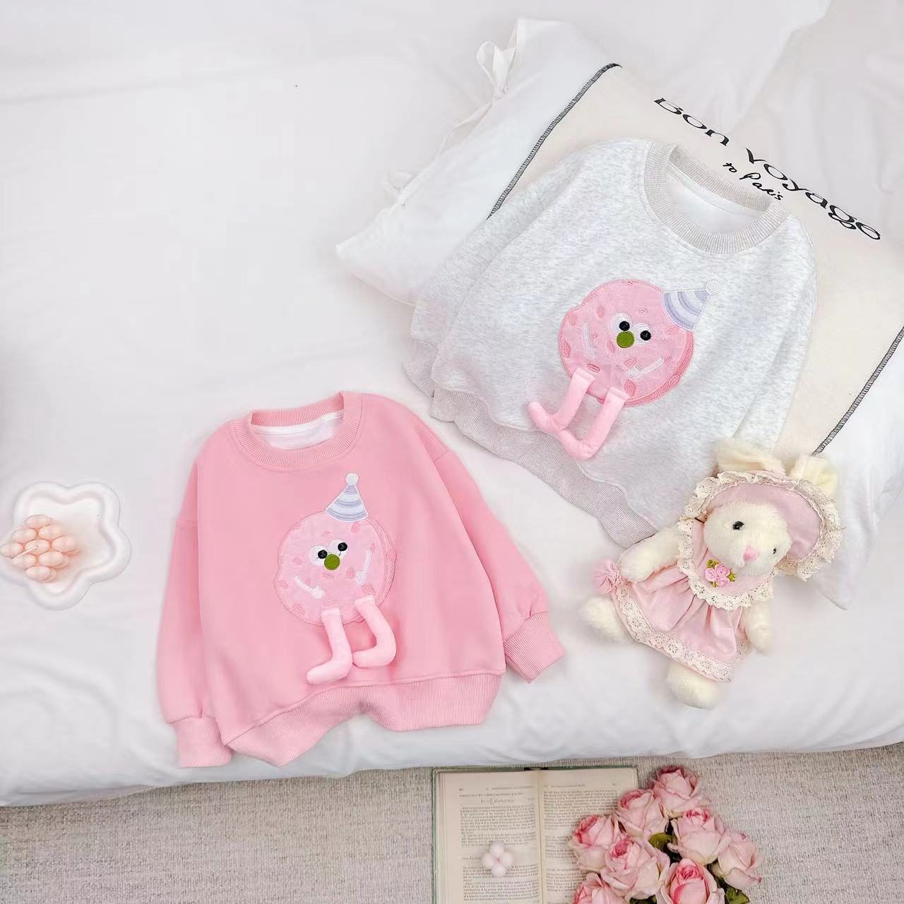 【Dannirabbit】新品韩系女童洋气卡通圆领卫衣 D-Z59