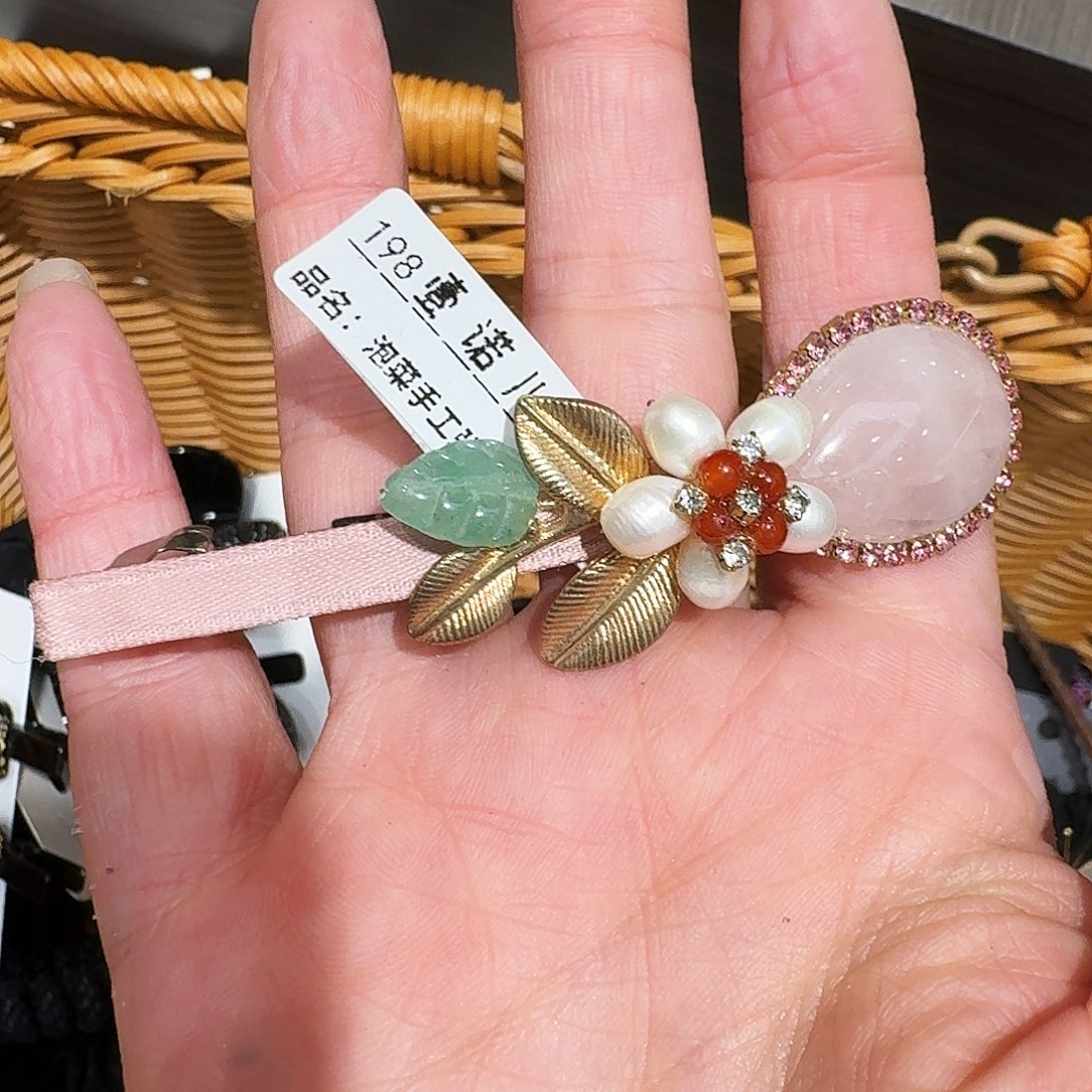 ～***～皮质非金属粉色发夹