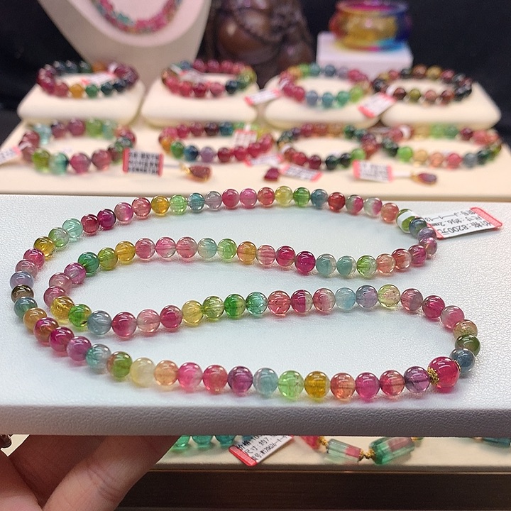 西瓜碧玺手链未镶嵌6.2。