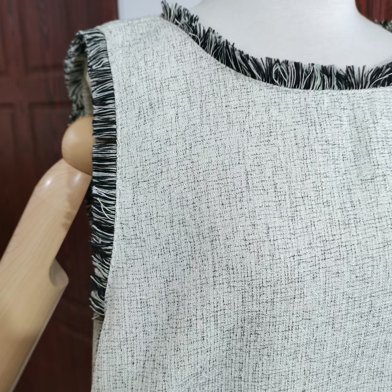 962款气质简约纯色无袖针织背心连衣裙