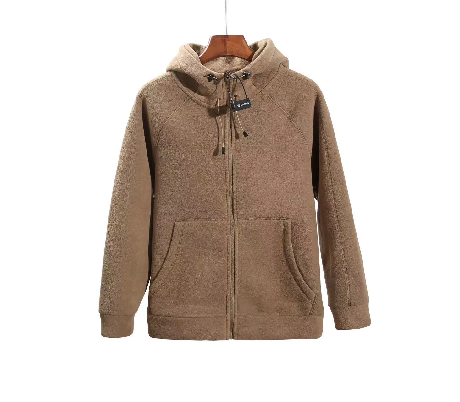 /极力推荐高克重双面摇粒绒加厚户外保暖连帽夹克外套男女款