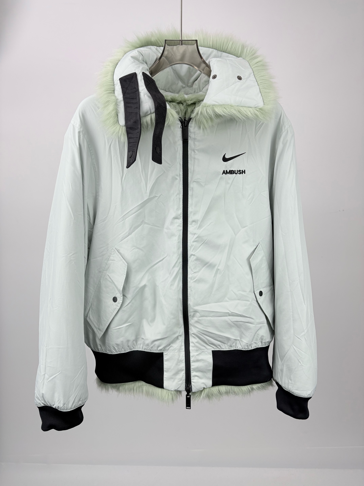 未使用 YSL/圣罗兰 AMBUSH×NIKE联名环保皮草双面穿夹克L码14697