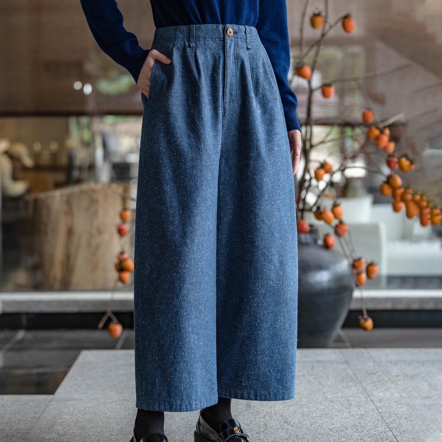 言作原创点子纱全棉加绒加厚保暖松紧腰显瘦灯笼裤 起点的意义 二