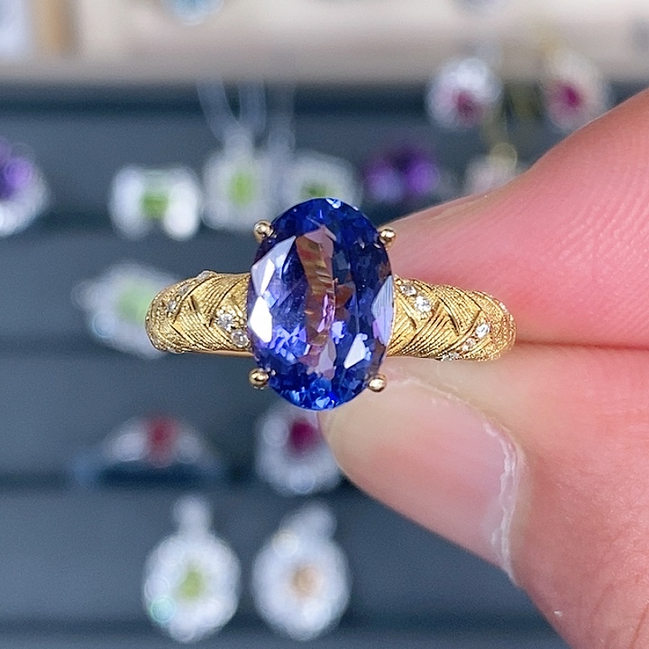 坦桑石戒指银S925镶嵌