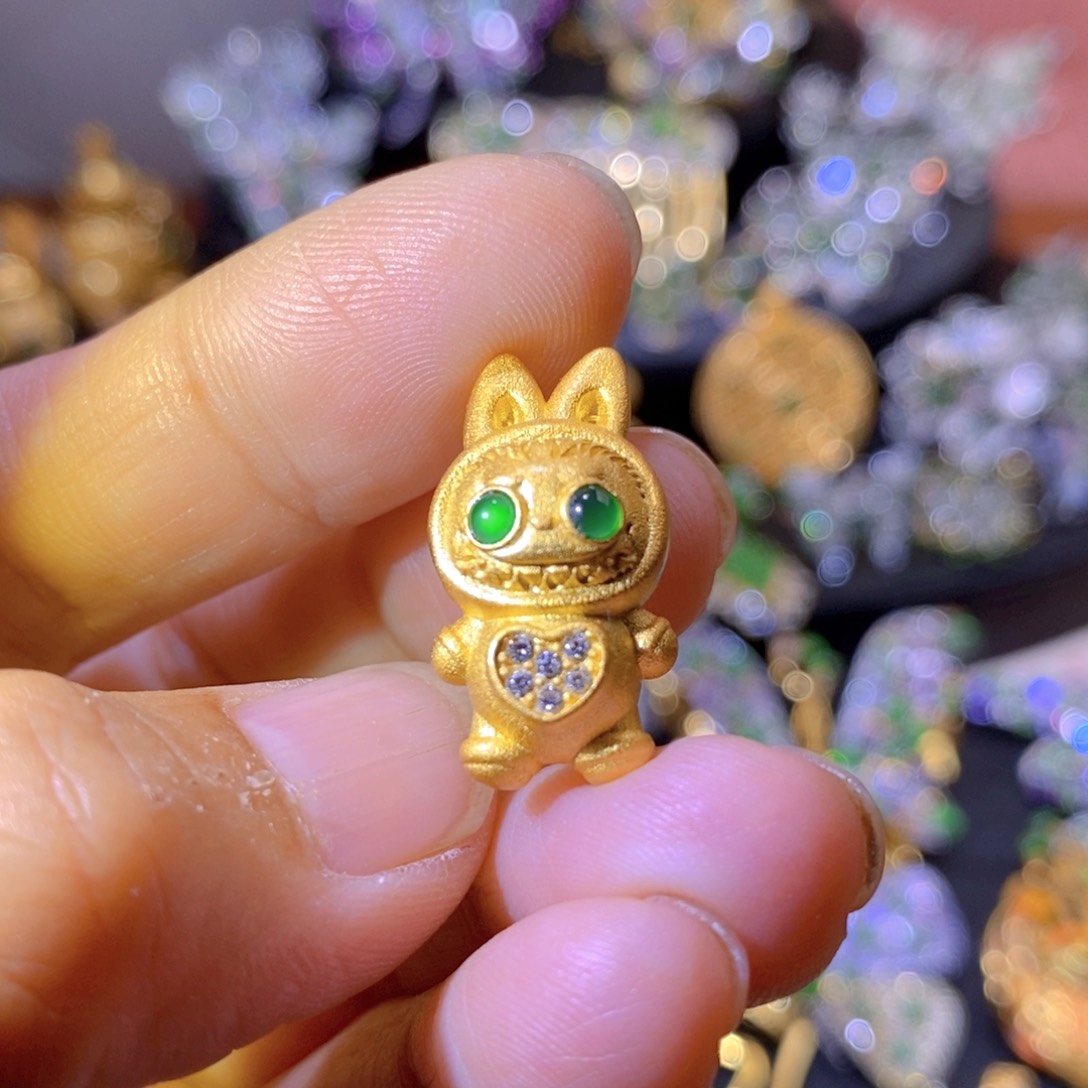 吊坠(不含链)银S925镶嵌翡翠