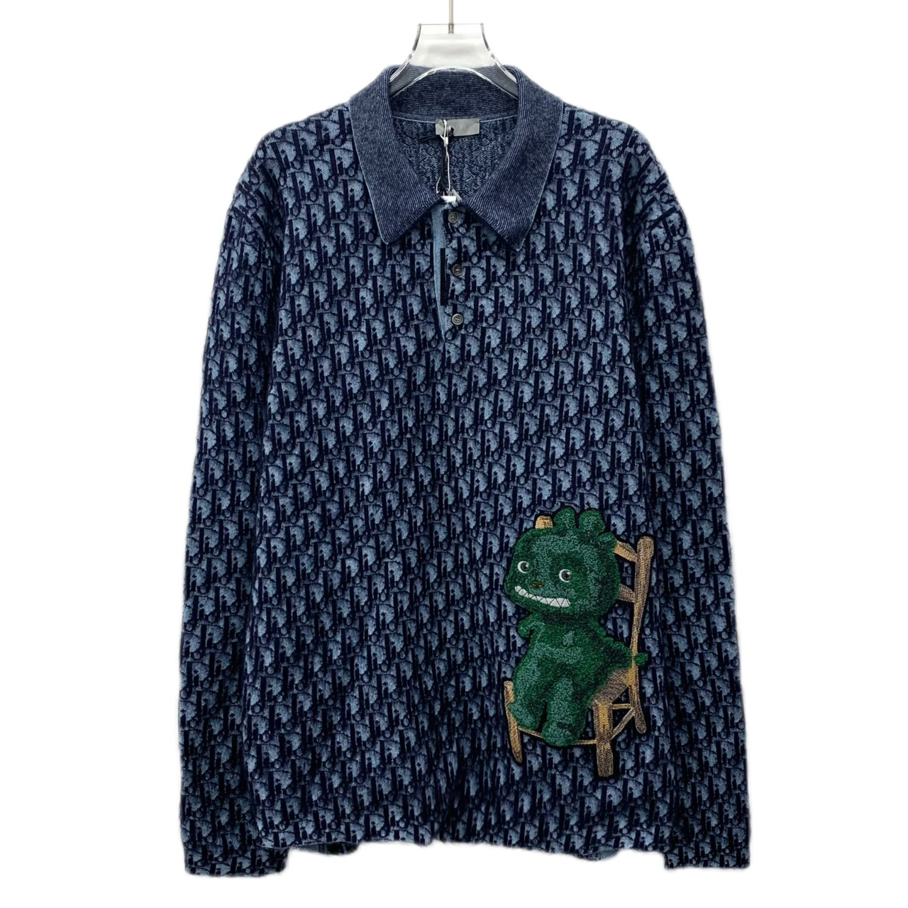 全新未使用 DIOR/迪奥 CM0502 小龙人logo提花满印Polo衫  L码 