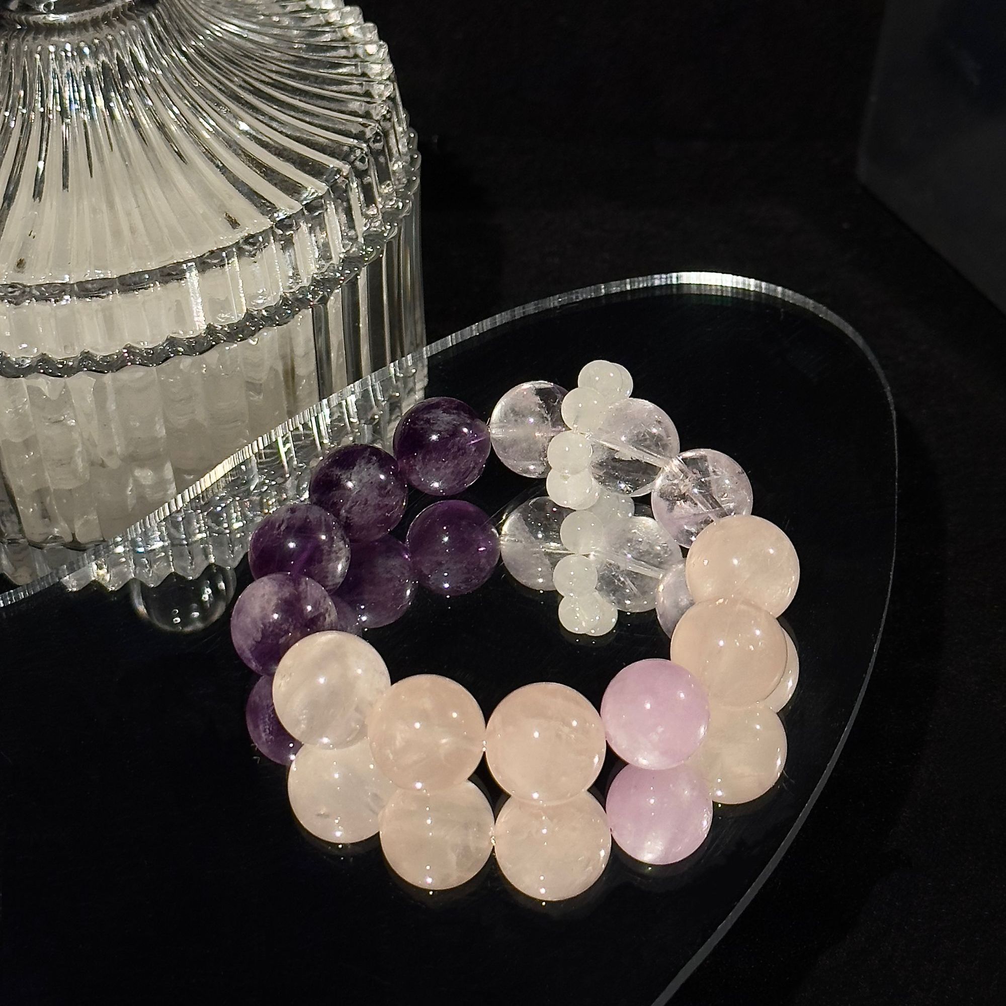 本宫专属【芝士莓莓】招米晶紫水晶粉水晶简约单圈  多样性发一一