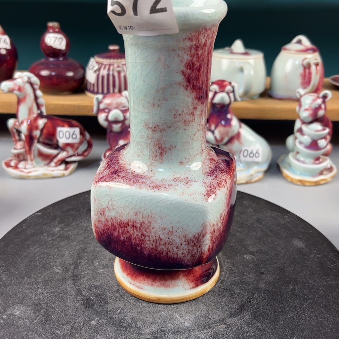 瓷片张**珠全品无暇花瓶玉石釉