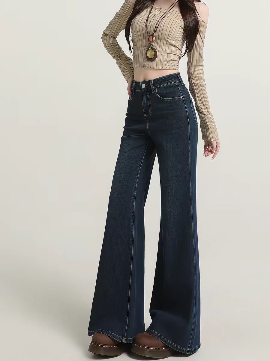 2025冬款女装牛仔裤加绒加厚时尚百搭复古