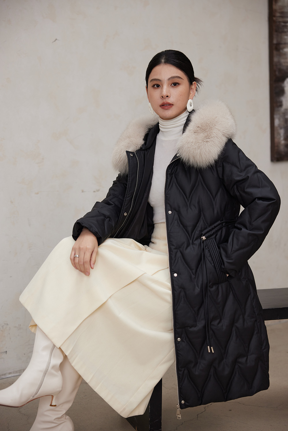 海宁冬季新款保暖显瘦防风气质优雅厚款女装羽绒服外套8677