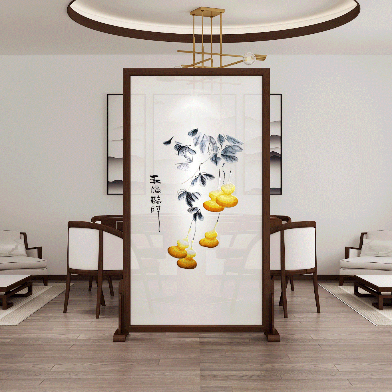 屏风双面苏绣画芯1280（方）