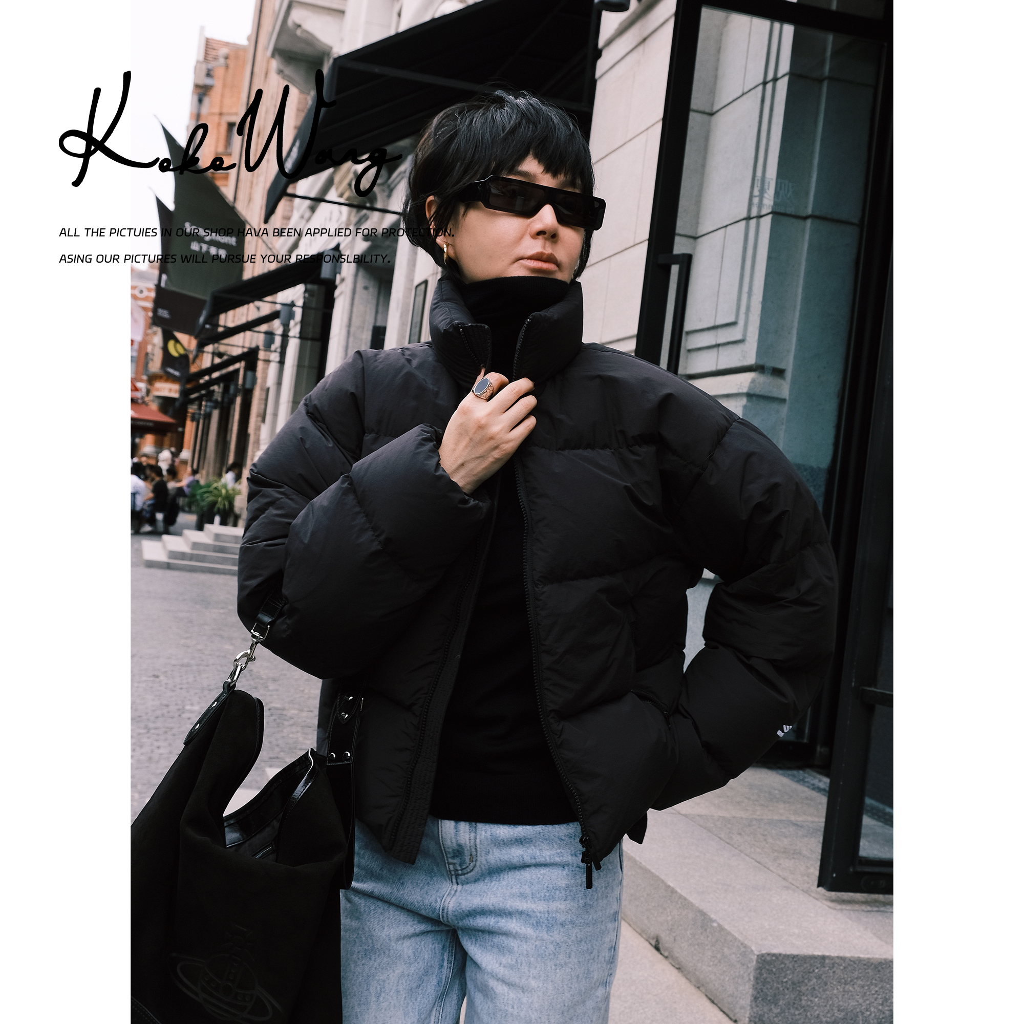 KOKO WANG【暖冬】秋冬新款90白鹅绒立领保暖鹅绒服外套X1535J05W44