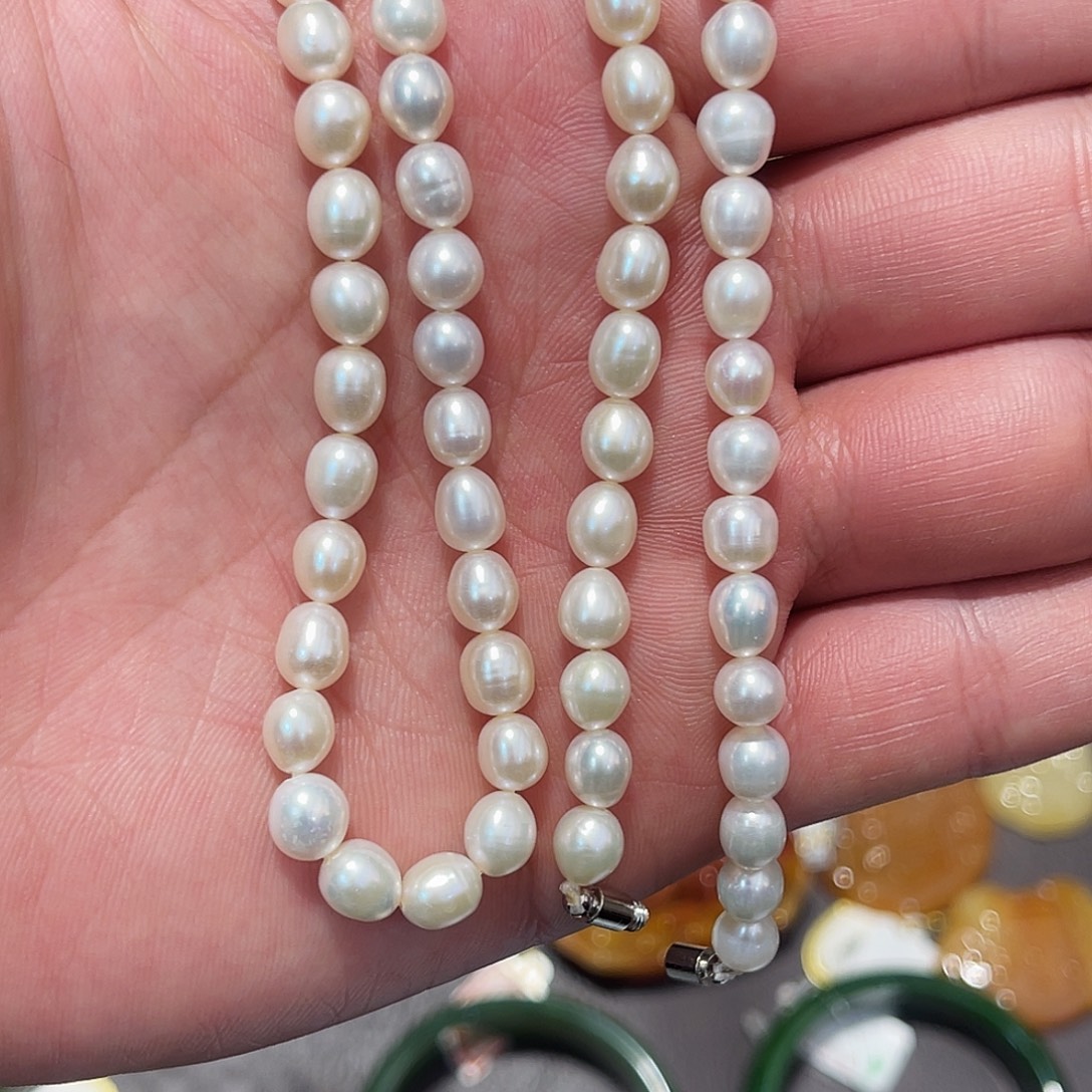 淡水珍珠颈饰银S925镶嵌