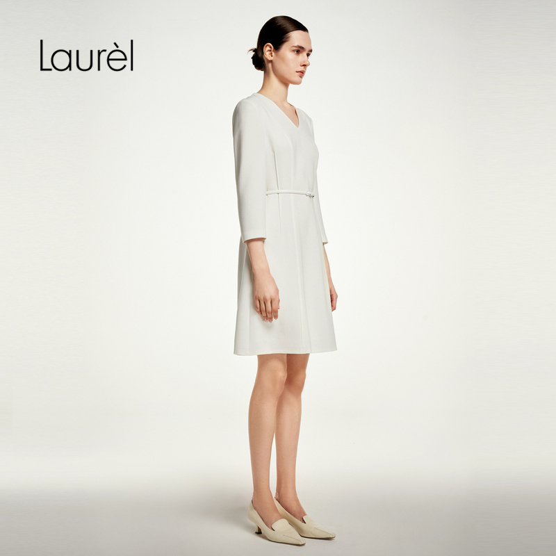 【丽公主专享】Laurel劳芮冬V领气质连衣裙女LWL353Y02300