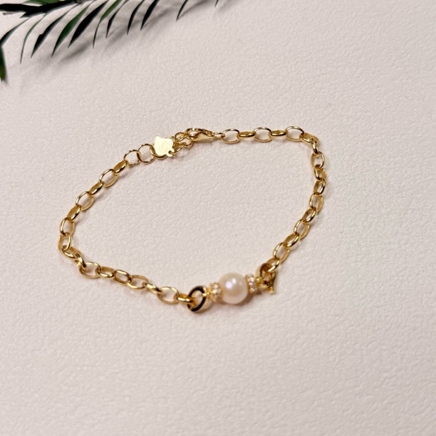 【六六中古】孤品简约海水珍珠s925手链as2903手围18以内珠子7