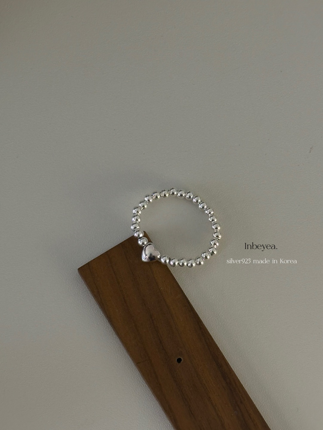 925银戒指 弹力绳爱心戒指 5842