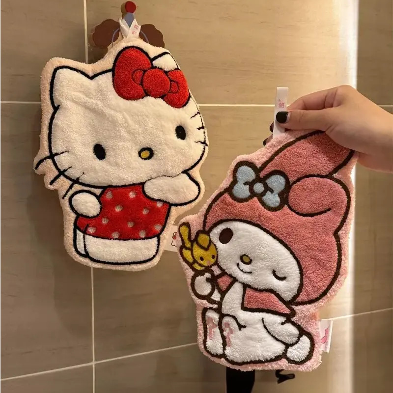 【新品特惠】hellokitty擦手巾可爱挂式毛巾卫生间厨房浴室超强吸水