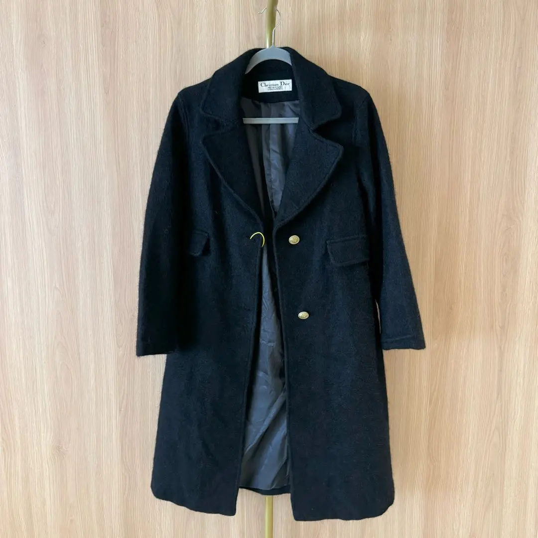 99新 DIOR/迪奥 su/黑色logo刺绣长款大衣/96665442/代卖服务