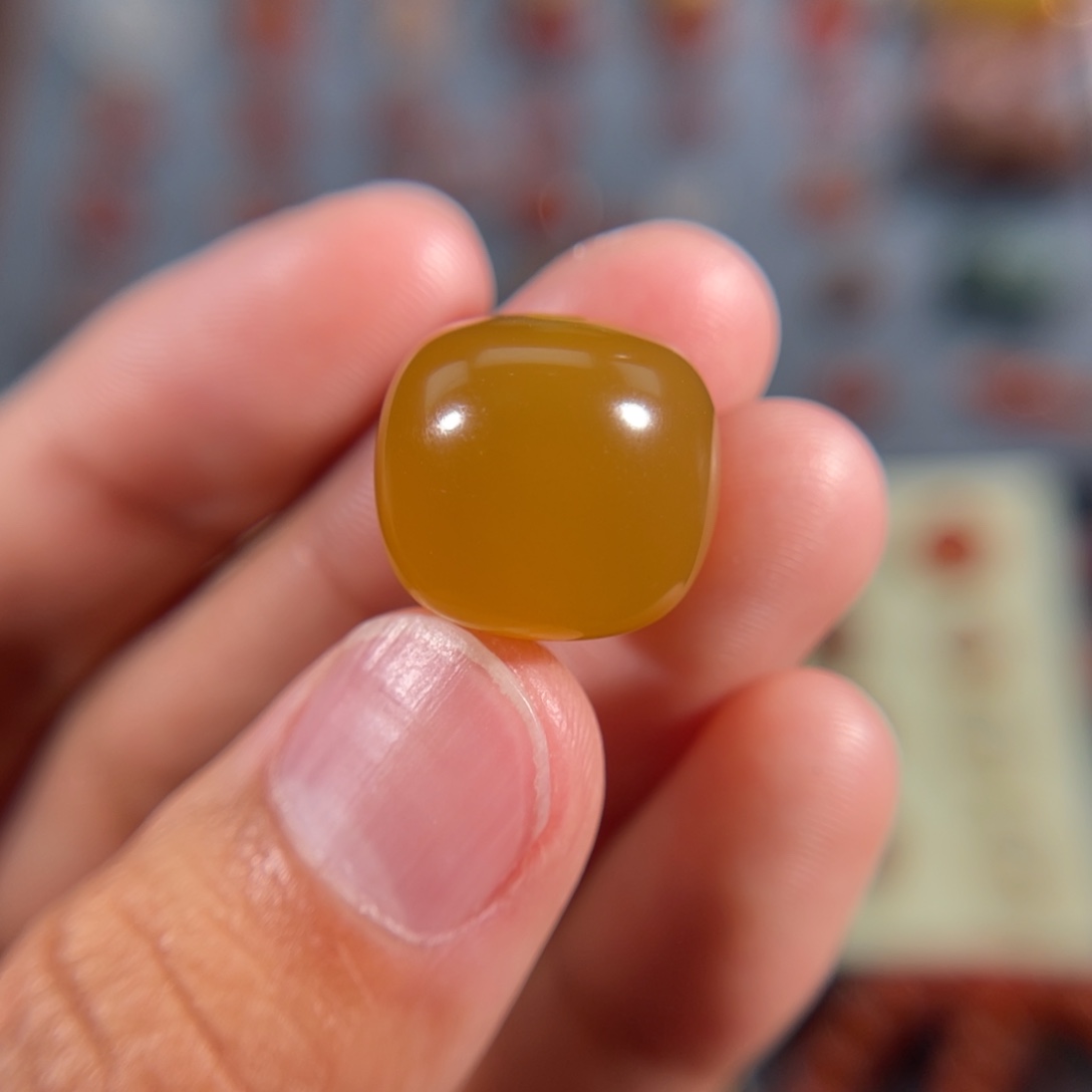 玛瑙/玉髓小庄料黄冰老型珠15.3不退不换未镶嵌